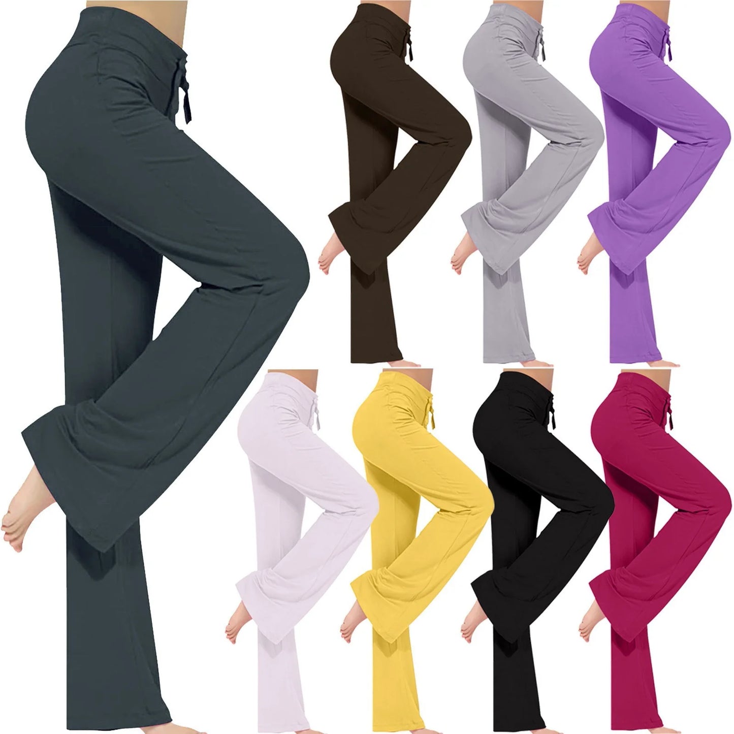 Aoujea up to 50% off plus Size Yoga Pants Women Loose High Waist Wide Leg Workout Out Leggings Casual Trousers