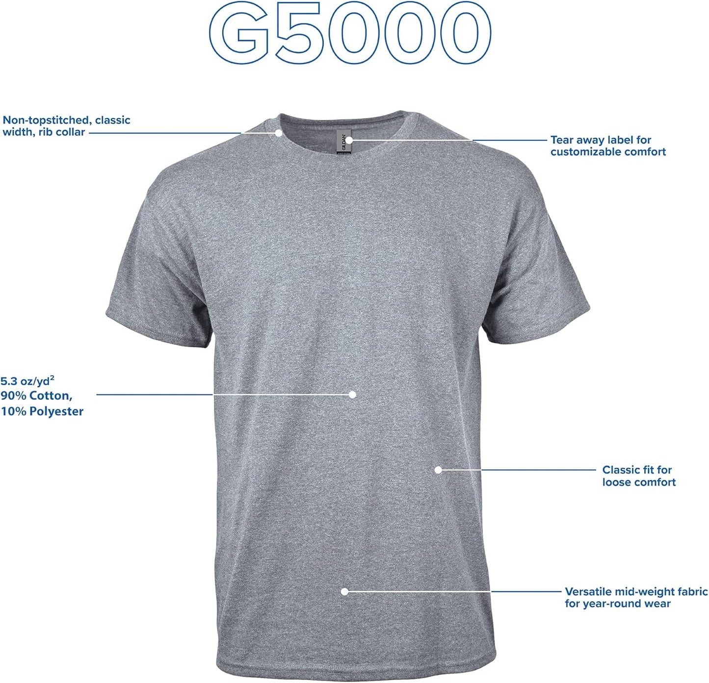 Adult Heavy Cotton T-Shirt, Style G5000