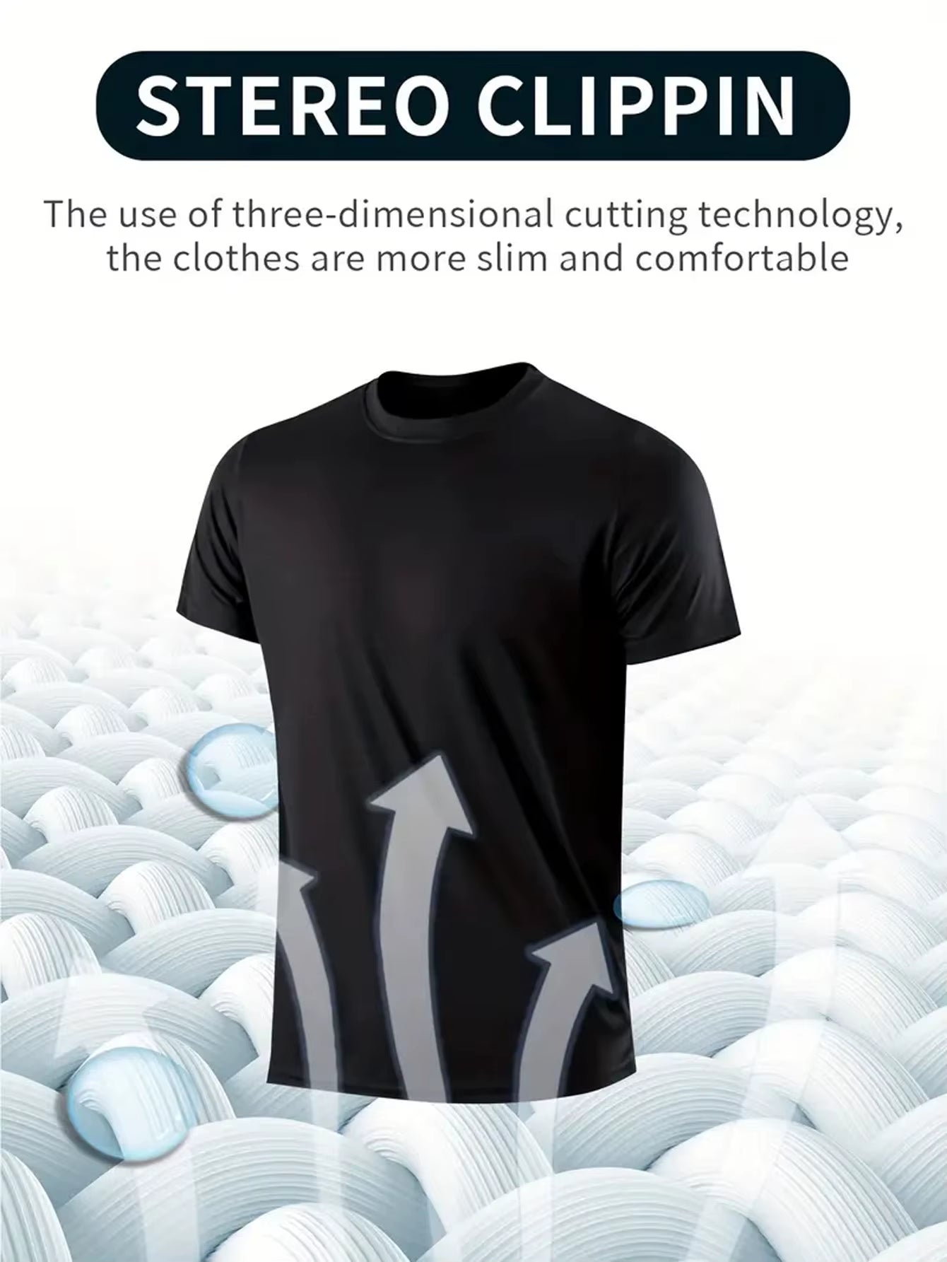 Round Neck T-Shirt 4-Pack Black Ultra-Light Men'S Quick Drying Breathable Sweat-Absorbent Shirt Suitable for Fitness Gym and Run